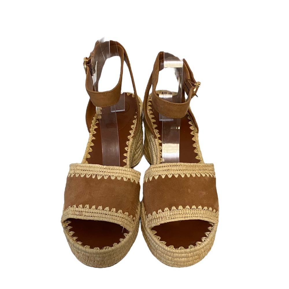 Tory Burch Arianne Platform Ankle Strap Chunky‎ Heel 90mm Sandal Brown 10 - Picture 7 of 15